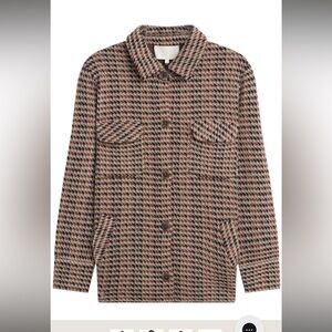 Naked Cashmere Houndstooth Logan Button Front cashmere shacket